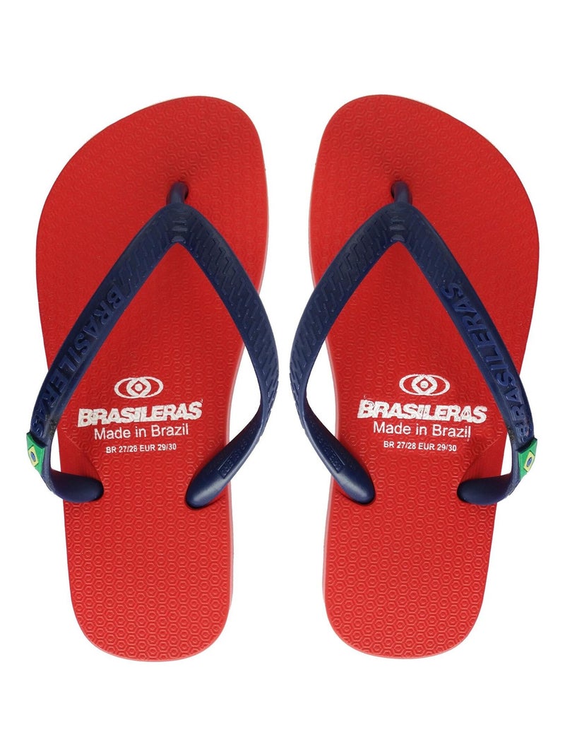 Chanclas de playa de niños Brasileras con suela de goma Azul Rojo - Kiabi