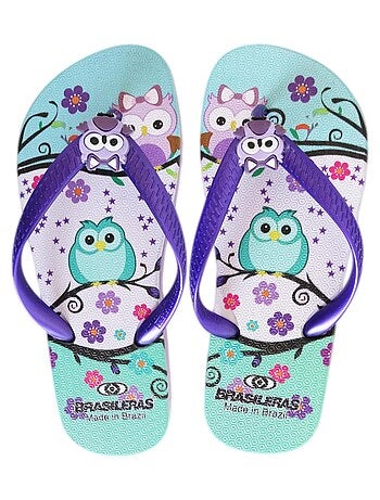 Chanclas de playa de niños Brasileras con suela de goma