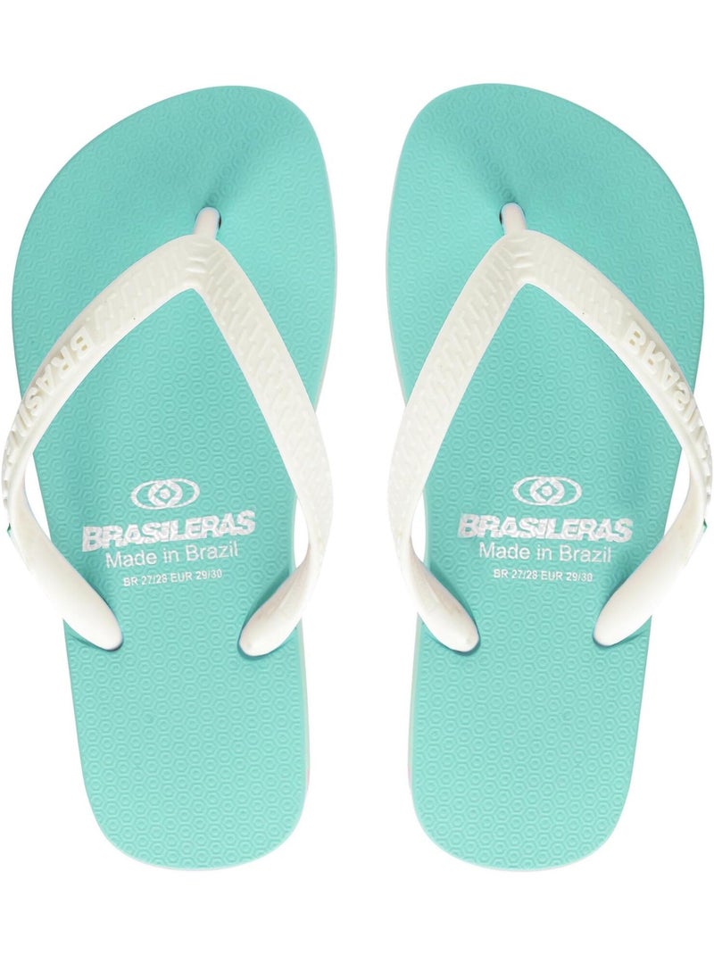 Chanclas de playa de niños Brasileras con suela de goma Verde agua - Kiabi