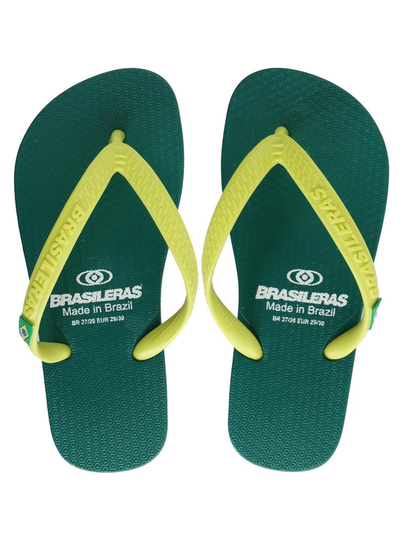 Chanclas de playa de niños Brasileras con suela de goma Verde botella - Kiabi
