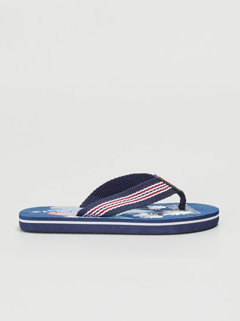 Chanclas de playa 'summer time' azul - Kiabi