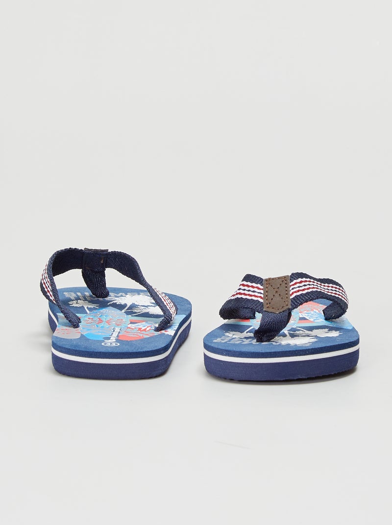 Chanclas de playa 'summer time' azul - Kiabi