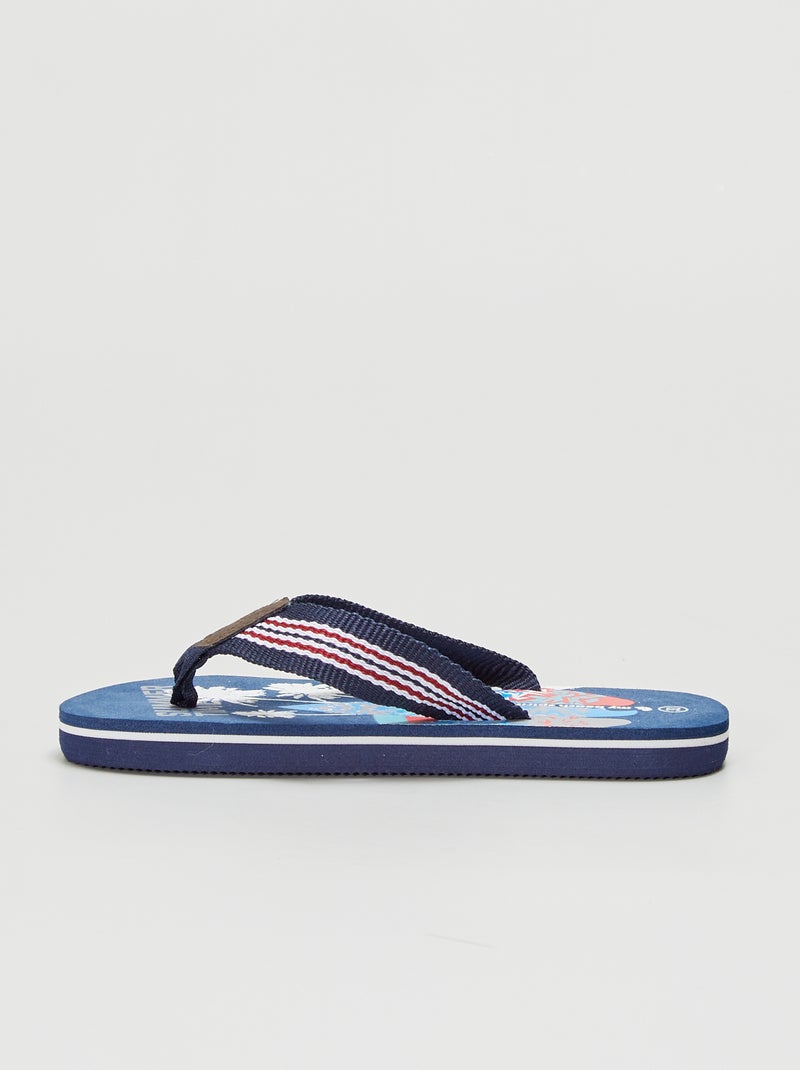 Chanclas de playa 'summer time' azul - Kiabi