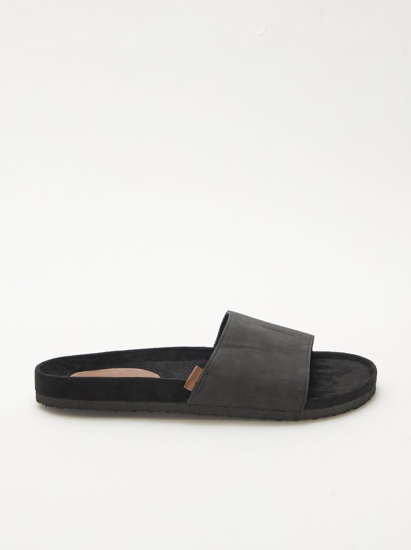 Chanclas de una tira Negro - Kiabi