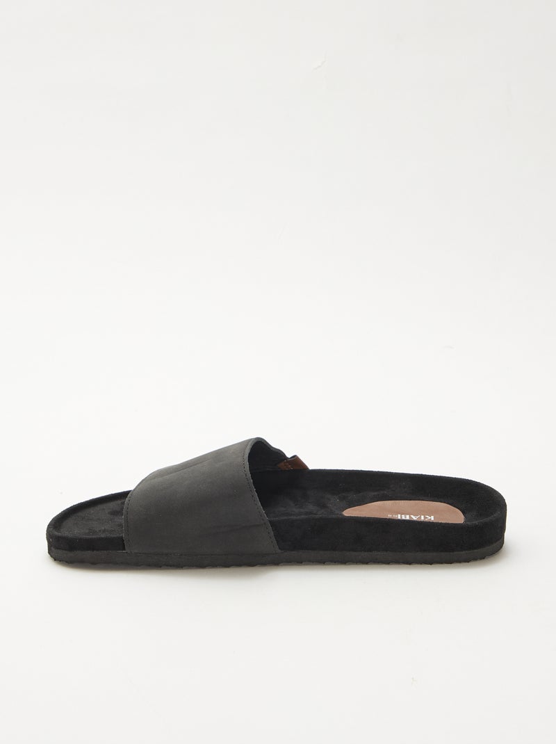 Chanclas de una tira Negro - Kiabi