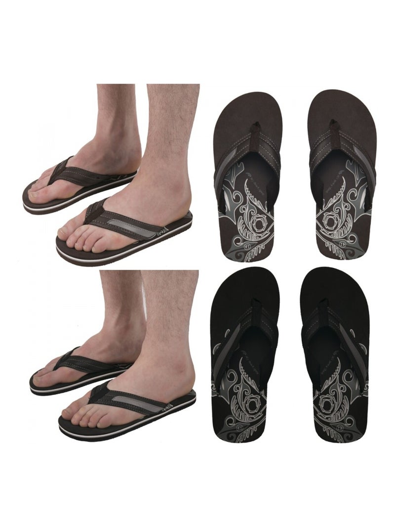 Chanclas Hombre Pack de 2 Negro Marrón - Kiabi