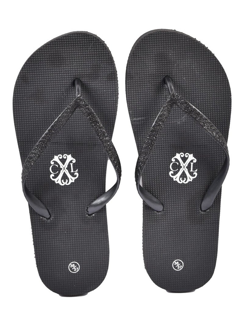 Chanclas Mujer CXL BY LACROIX GLITTER Negro - Kiabi