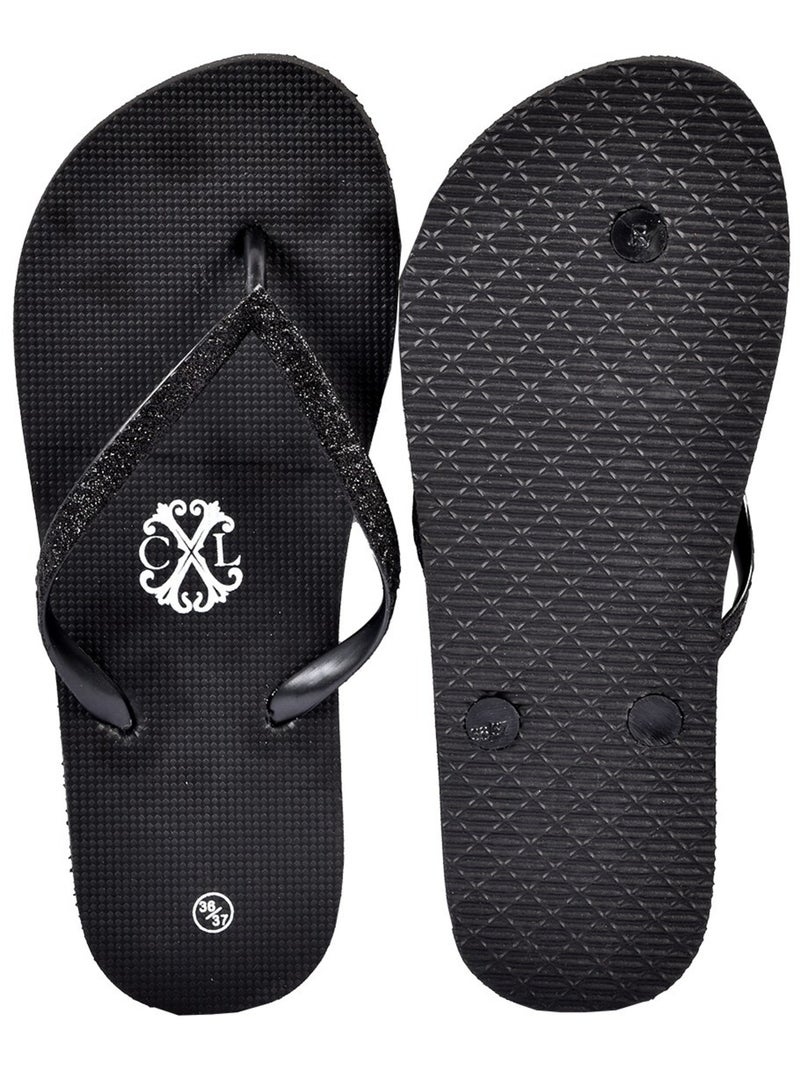 Chanclas Mujer CXL BY LACROIX GLITTER Negro - Kiabi