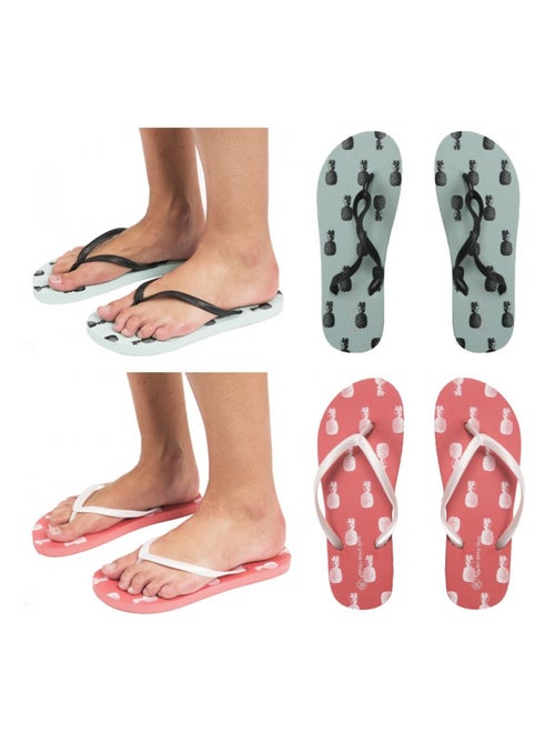Chanclas Mujer Motivos Pack de 2 - Kiabi
