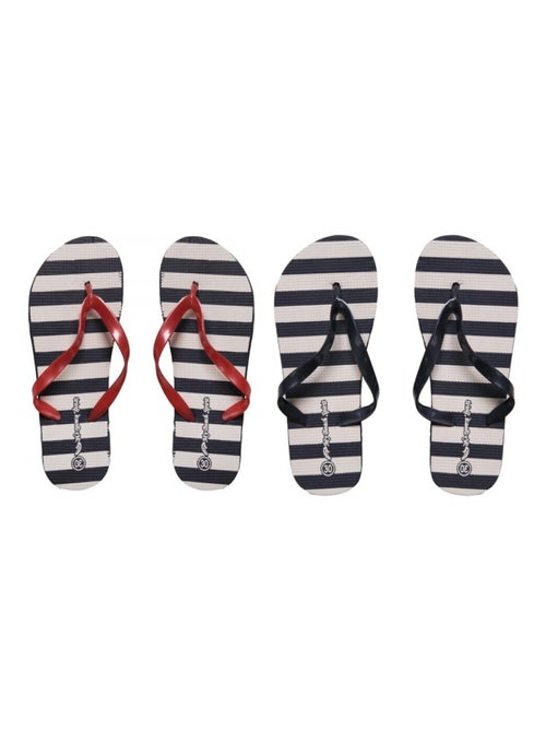 Chanclas Niña a rayas Pack de 2 - Kiabi