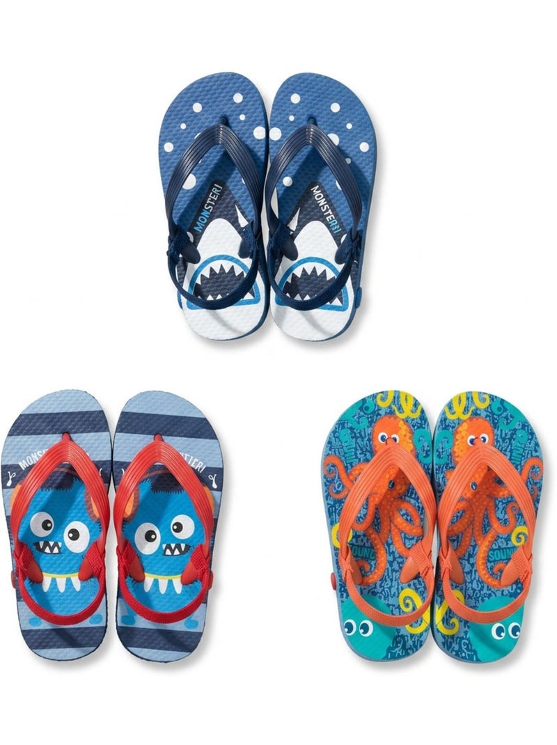 Chanclas Niño Pack 3 Pares OZABI - Motivos Fantasía Azul - Kiabi