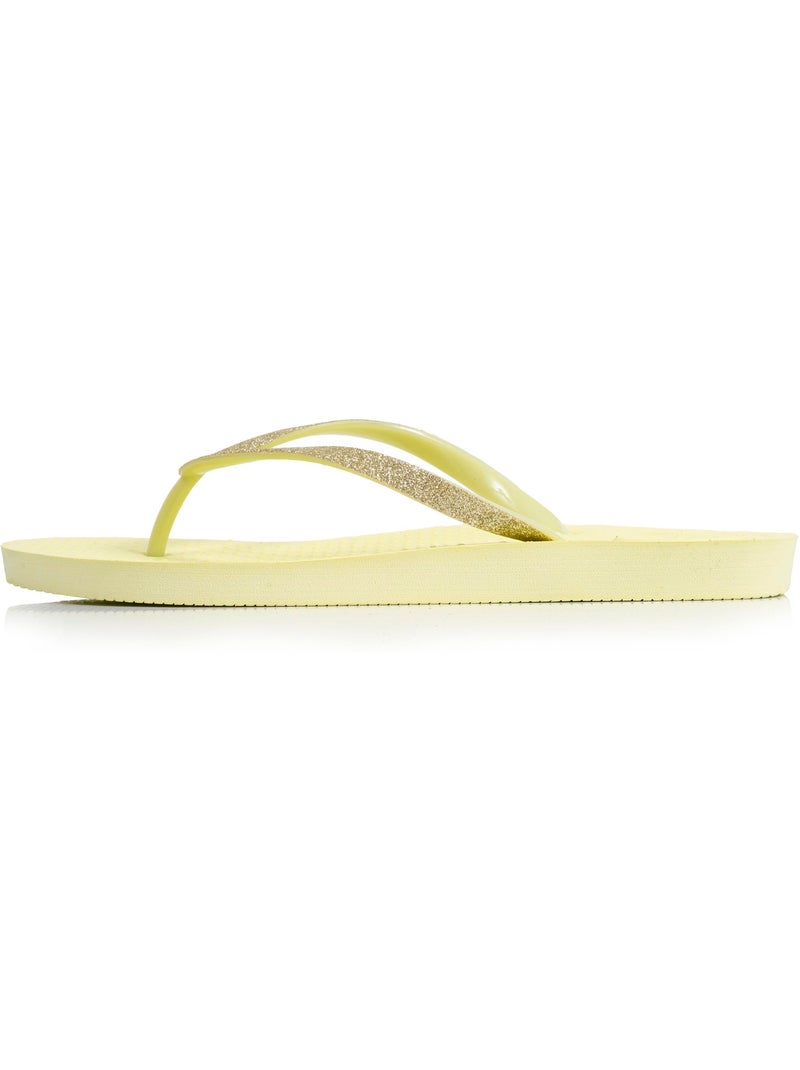 Chanclas Plantilla con tecnología everywear, Parte superior de purpurina, Confort  Isotoner Amarillo - Kiabi