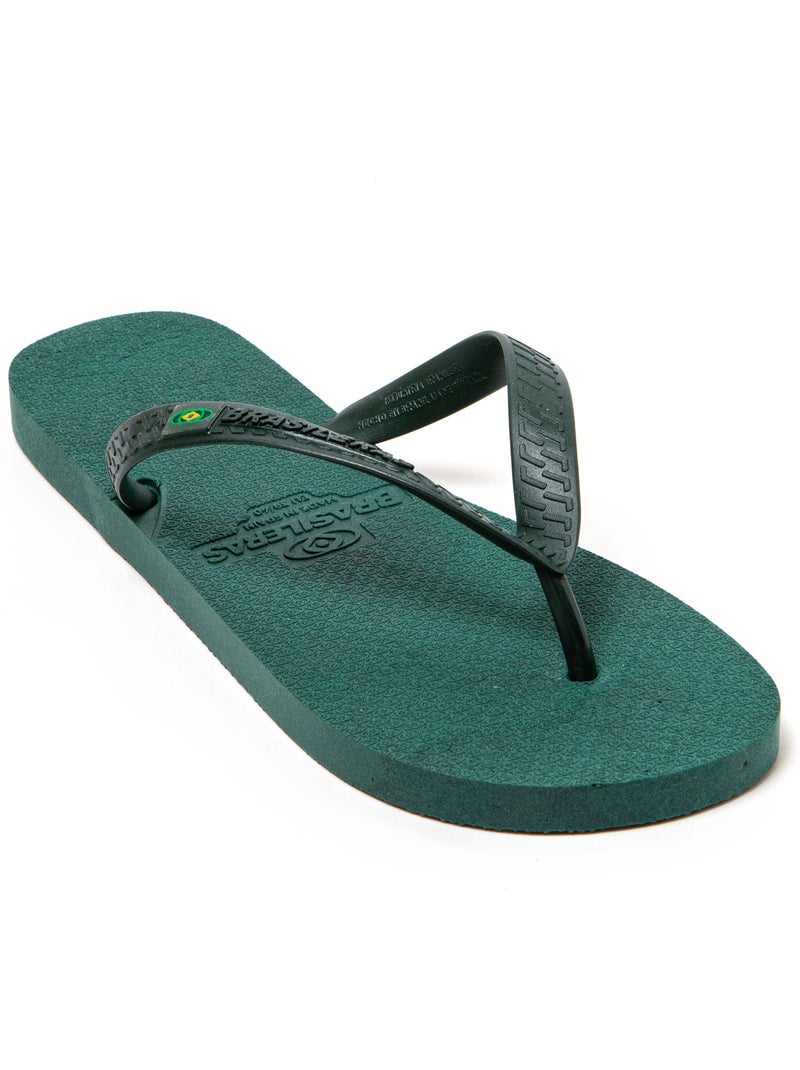 Chanclas playa hombre Brasileras suela goma reciclada Verde oscuro - Kiabi