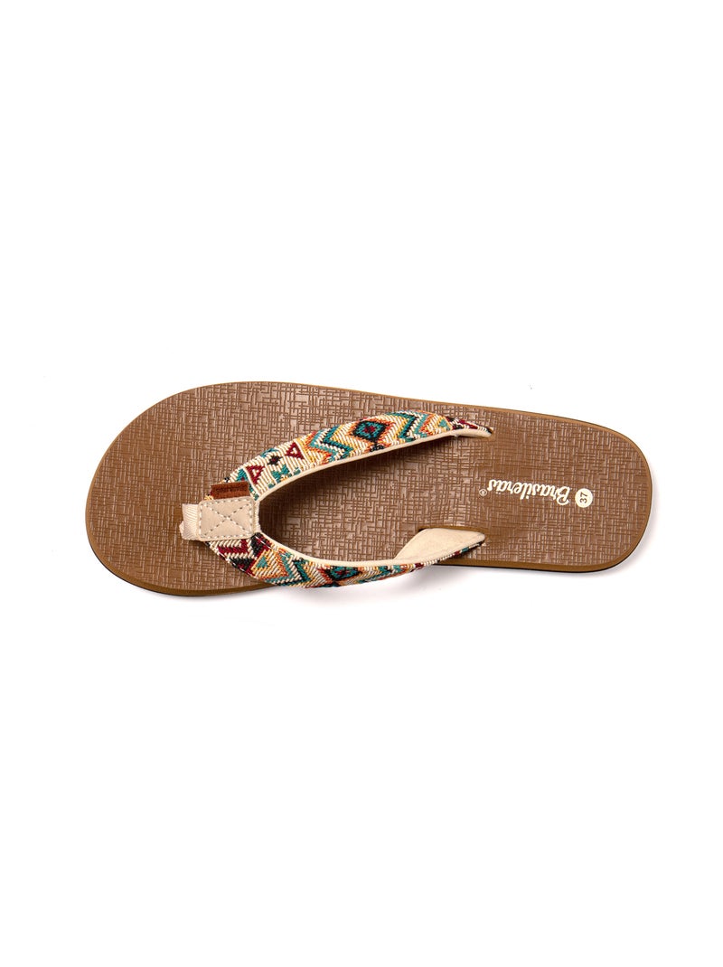 Chanclas playa mujer Brasileras suela goma Beige - Kiabi