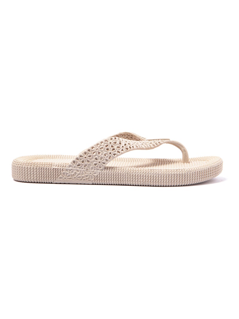 Chanclas playa mujer Brasileras suela goma Beige - Kiabi