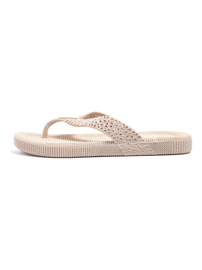 Chanclas playa mujer Brasileras suela goma Beige - Kiabi