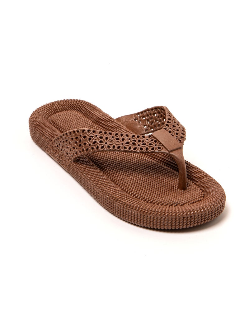 Chanclas playa mujer Brasileras suela goma Marrón - Kiabi