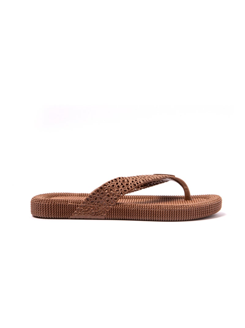 Chanclas playa mujer Brasileras suela goma Marrón - Kiabi