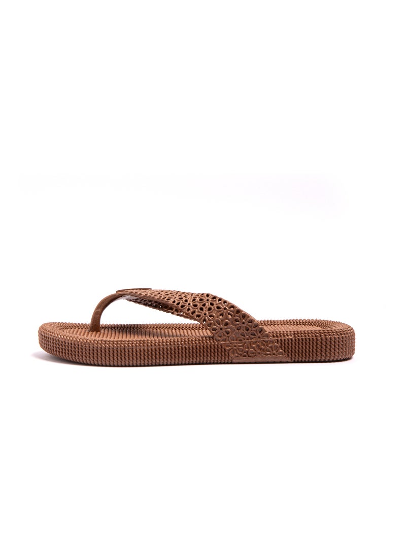 Chanclas playa mujer Brasileras suela goma Marrón - Kiabi