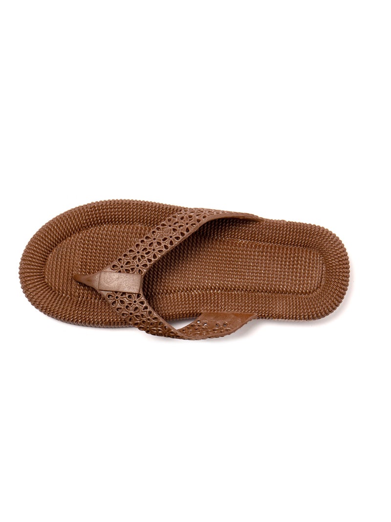 Chanclas playa mujer Brasileras suela goma Marrón - Kiabi
