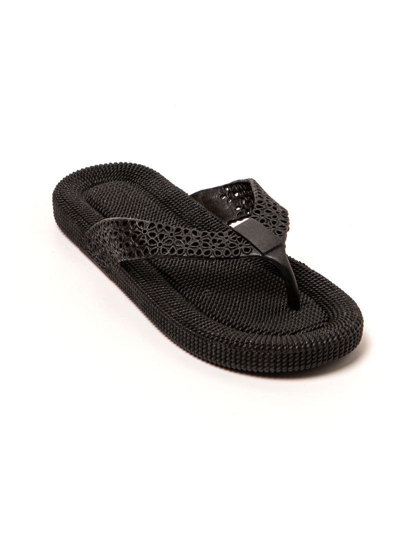 Chanclas playa mujer Brasileras suela goma Negro - Kiabi
