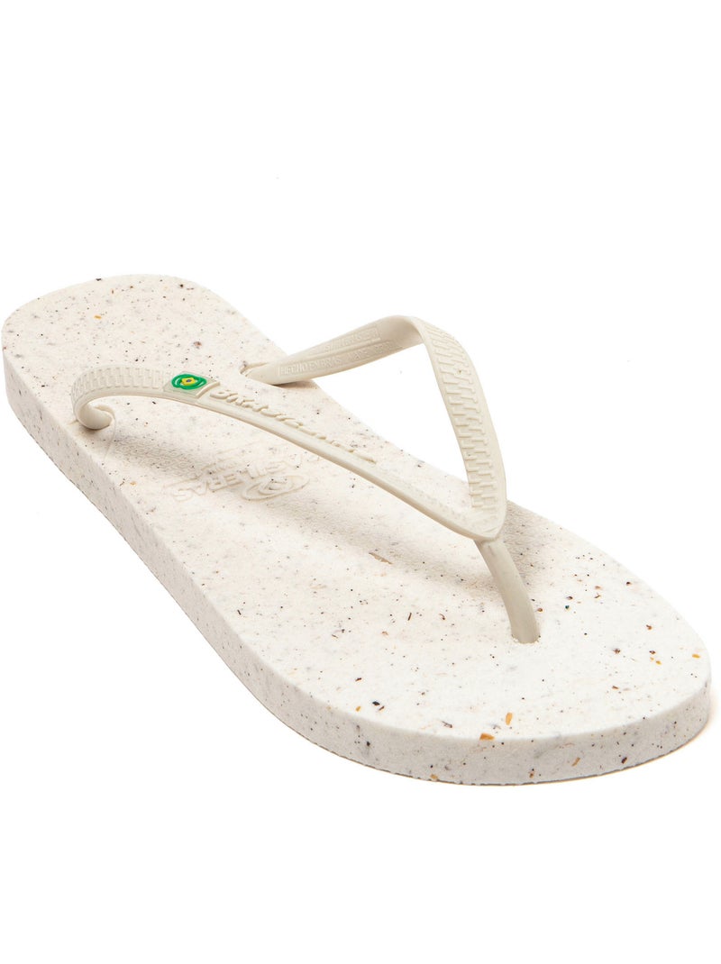 Chanclas playa mujer Brasileras suela goma reciclada Blanco - Kiabi