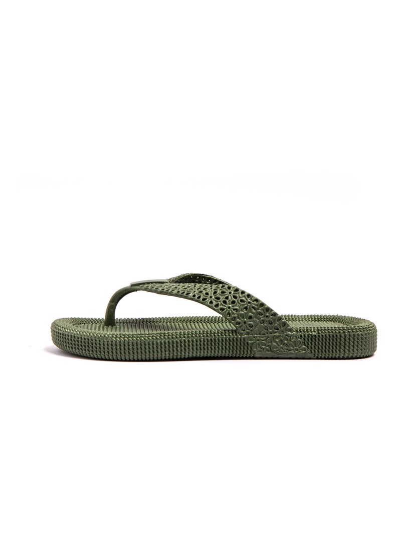 Chanclas playa mujer Brasileras suela goma Verde oscuro - Kiabi