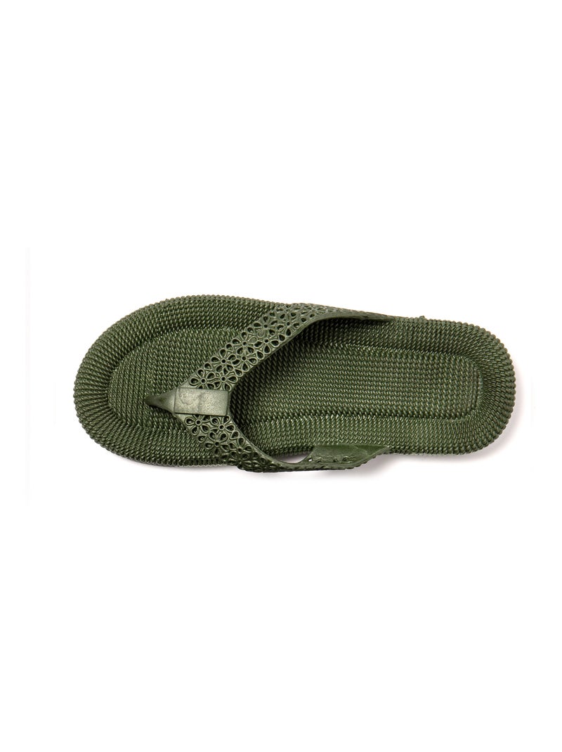 Chanclas playa mujer Brasileras suela goma Verde oscuro - Kiabi