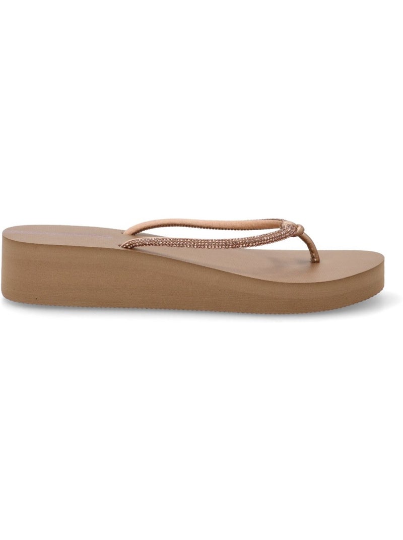 Chanclas Sandalias Playa Sandalia Playa Mujer Cuña Media - Etika Beige - Kiabi