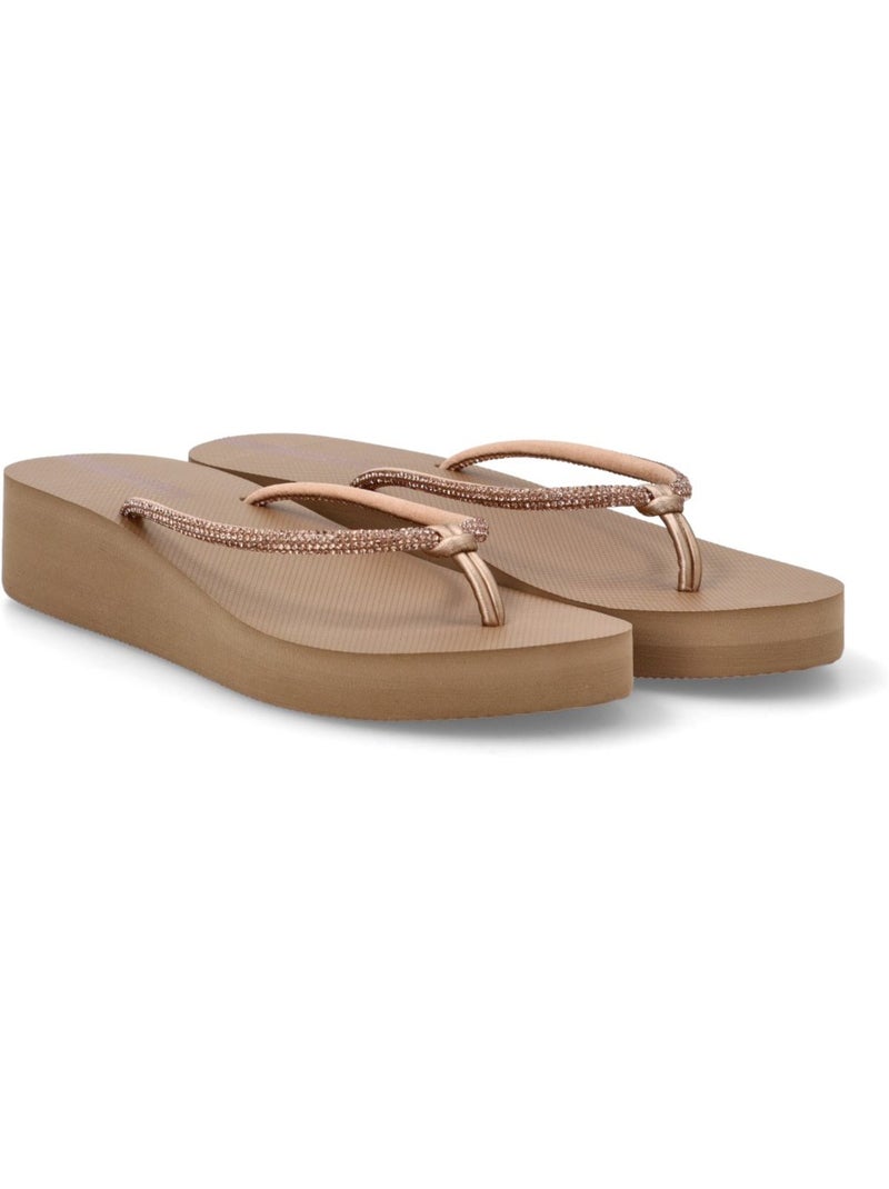 Chanclas Sandalias Playa Sandalia Playa Mujer Cuña Media - Etika Beige - Kiabi