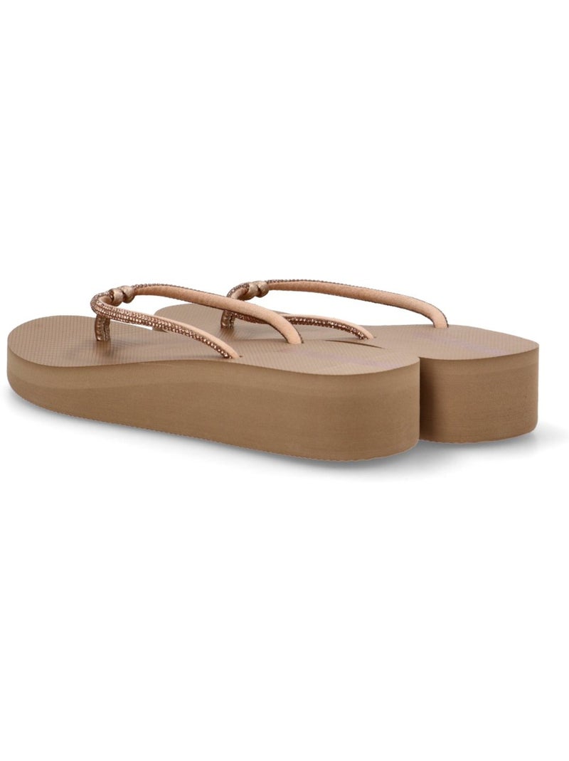 Chanclas Sandalias Playa Sandalia Playa Mujer Cuña Media - Etika Beige - Kiabi