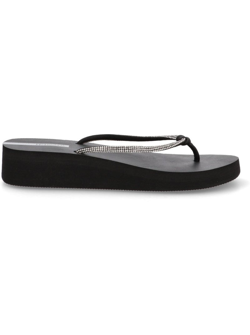 Chanclas Sandalias Playa Sandalia Playa Mujer Cuña Media - Etika Negro - Kiabi