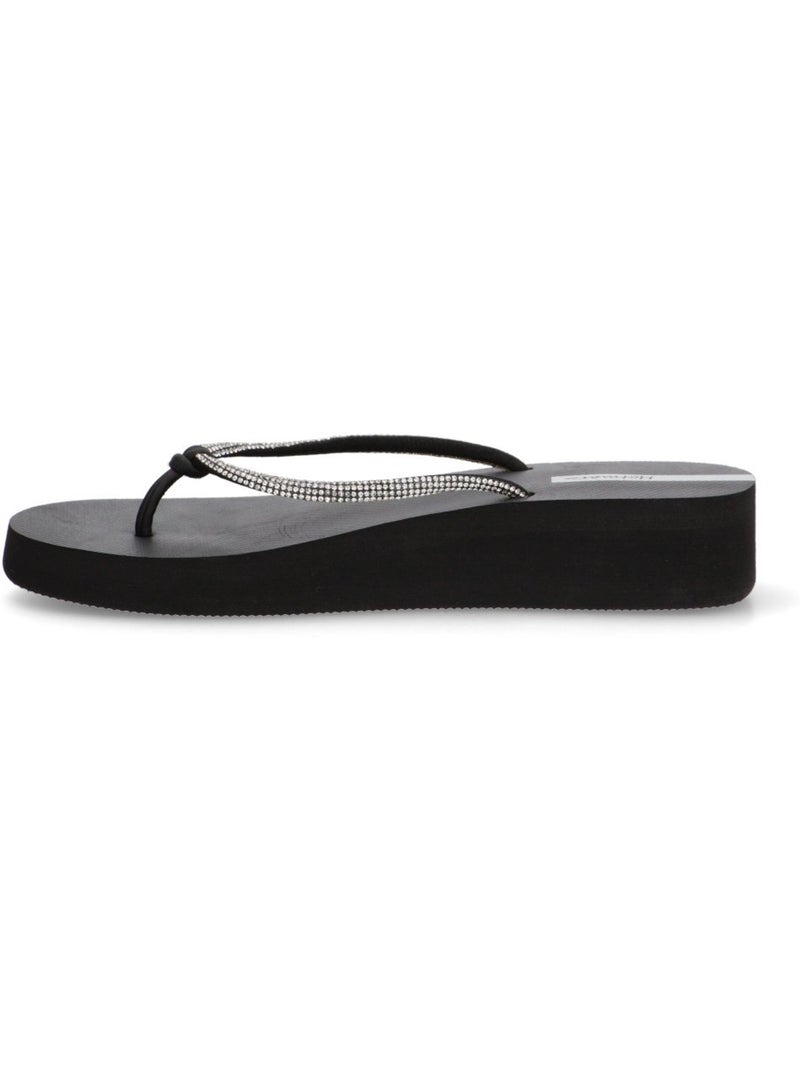 Chanclas Sandalias Playa Sandalia Playa Mujer Cuña Media - Etika Negro - Kiabi