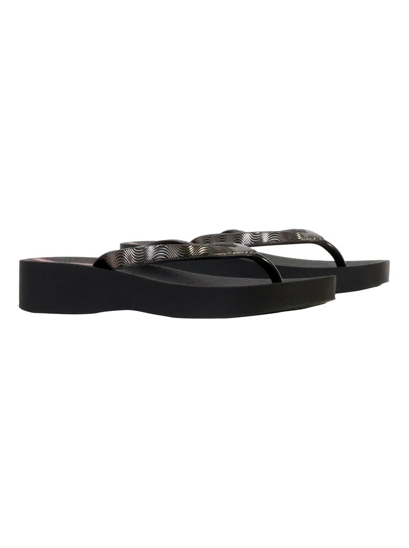 Chanclas Sandalias Playa Sandalia Playa Mujer Cuña Media - Ipanema Negro - Kiabi
