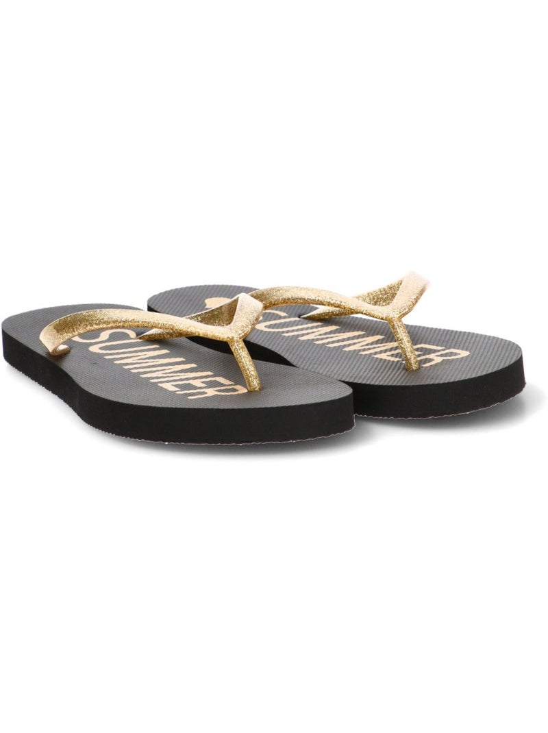 Chanclas Sandalias Playa Sandalia Playa Mujer Suela Plana - Etika Negro - Kiabi