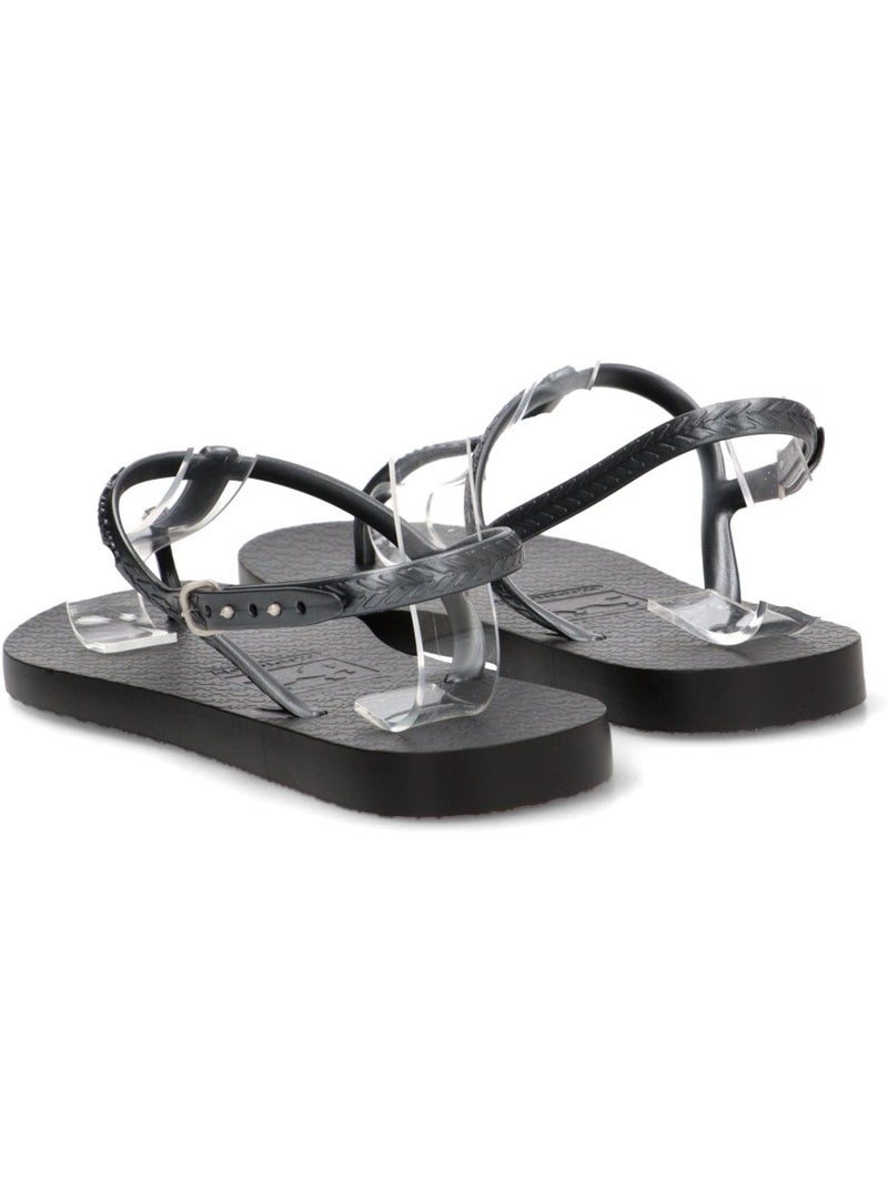 Chanclas Sandalias Playa Sandalia Playa Mujer Suela Plana - Etika Negro - Kiabi