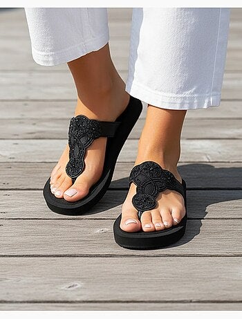 Chanclas suela sintética, espacio entre los dedos cómodo, ligera para caminar con isotoner