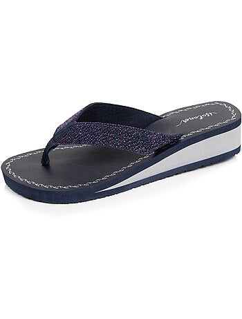 Chanclas Tacón de 4 cm, suela cómoda y ligera, sandalia de playa, sandalia de Isotoner