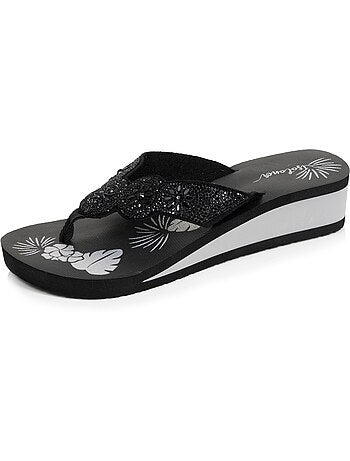 Chanclas Tacón de 4 cm, suela cómoda y ligera, sandalia de playa, sandalia de Isotoner