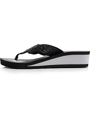 Chanclas Tacón de 4 cm, suela cómoda y ligera, sandalia de playa, sandalia de Isotoner