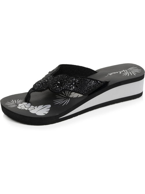 Chanclas Tacón de 4 cm, suela cómoda y ligera, sandalia de playa, sandalia de  Isotoner - Kiabi