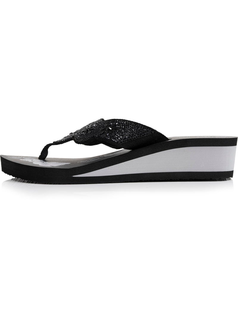 Chanclas Tacón de 4 cm, suela cómoda y ligera, sandalia de playa, sandalia de  Isotoner Negro Plateado - Kiabi