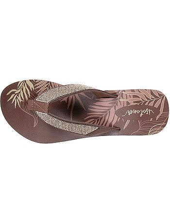 Chanclas Tacón de 4 cm, suela cómoda y ligera, sandalia de playa, sandalia de Isotoner