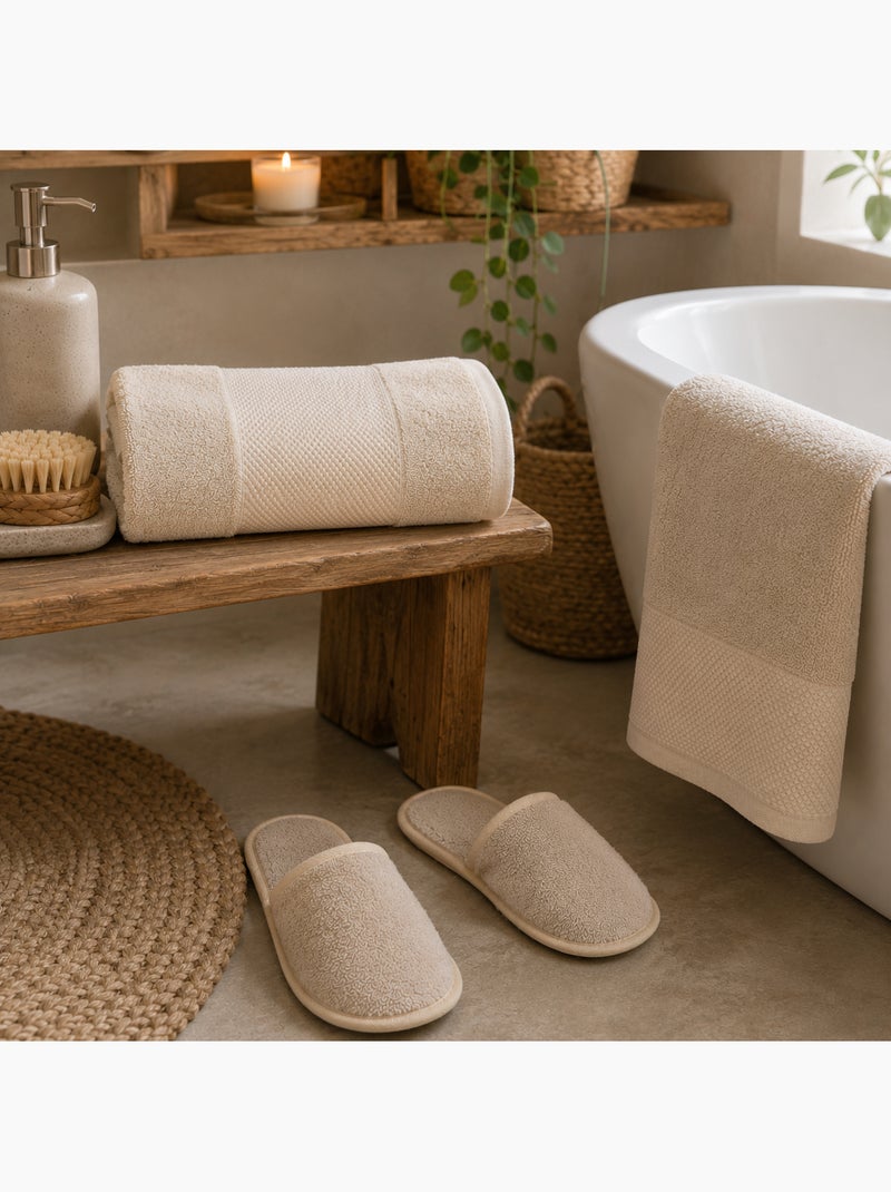 Chancleta de baño de algodón rizo impermeable mixta SPA Blanco - Kiabi