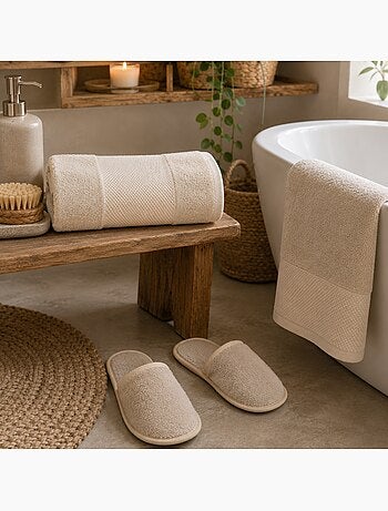 Chancleta de baño de algodón rizo impermeable mixta SPA