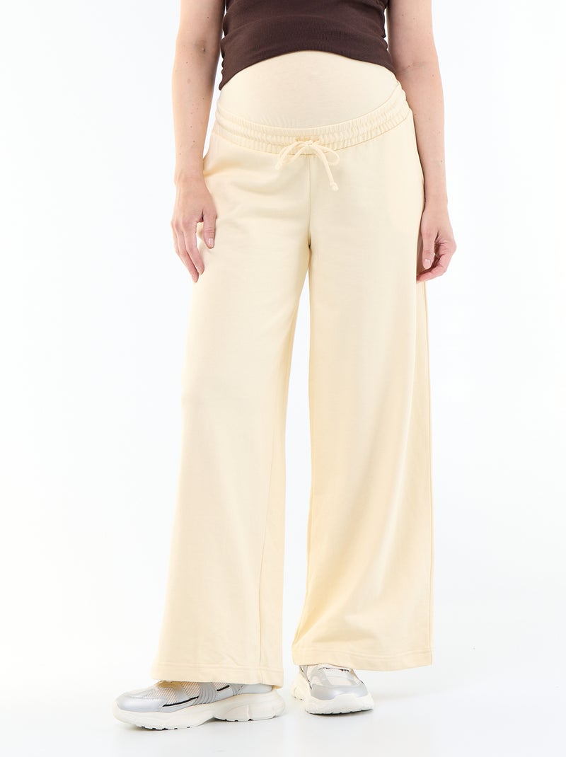 Chándal de maternidad wide leg de felpa francesa Amarillo claro - Kiabi
