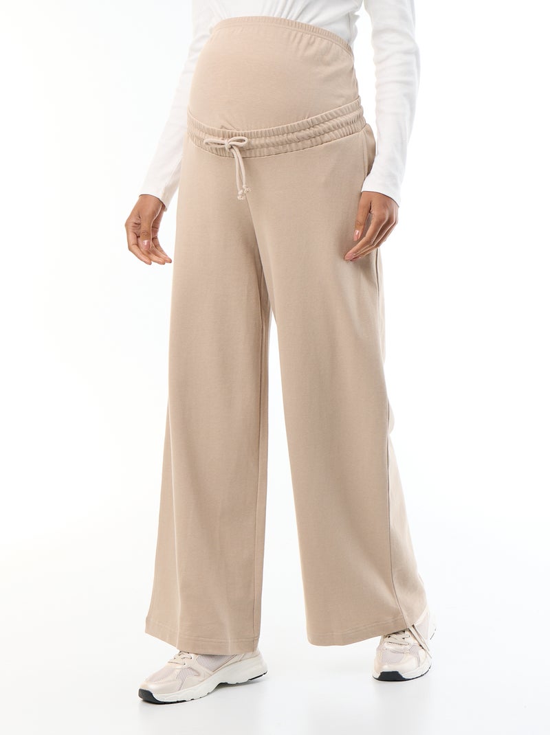 Chándal de maternidad wide leg de felpa francesa Beige - Kiabi