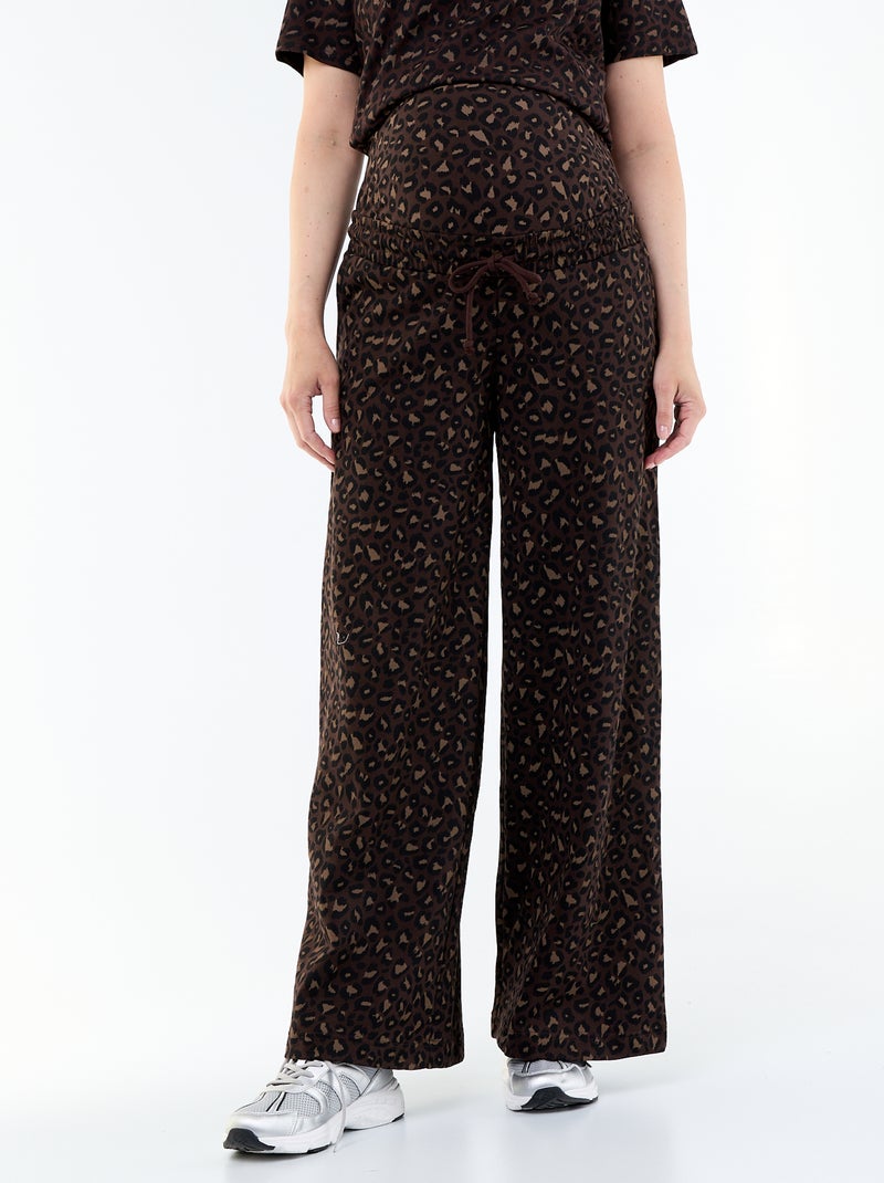 Chándal de maternidad wide leg de felpa francesa Marron - Kiabi