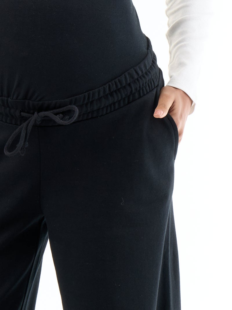 Chándal de maternidad wide leg de felpa francesa Negro - Kiabi
