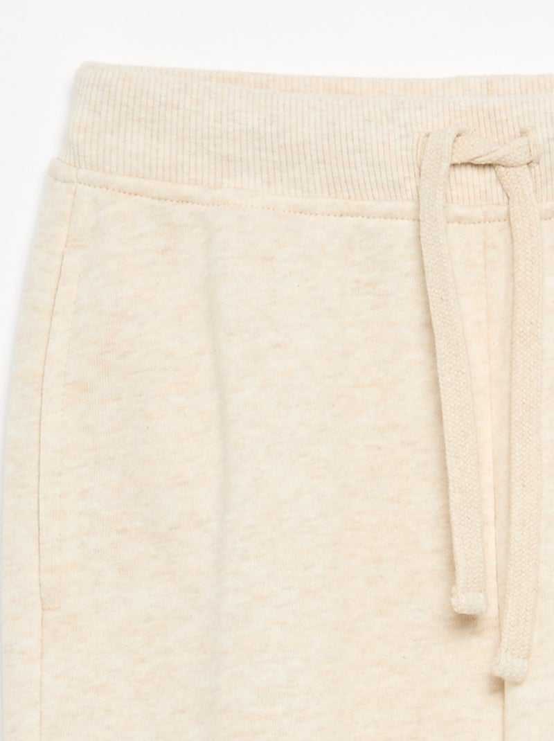 Chándal liso con cintura elástica Beige - Kiabi